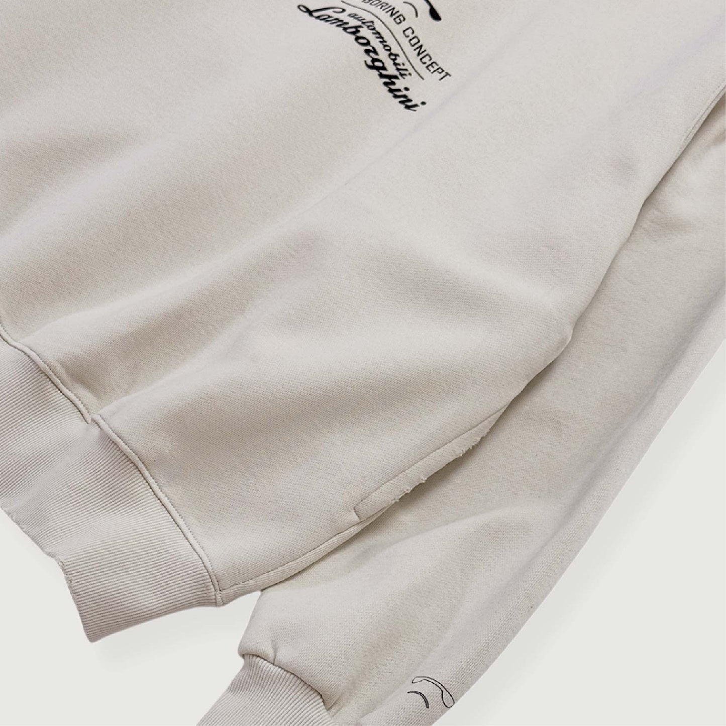 The Boring Concept  TBC|Lamborghini Boring white destructive hoodie