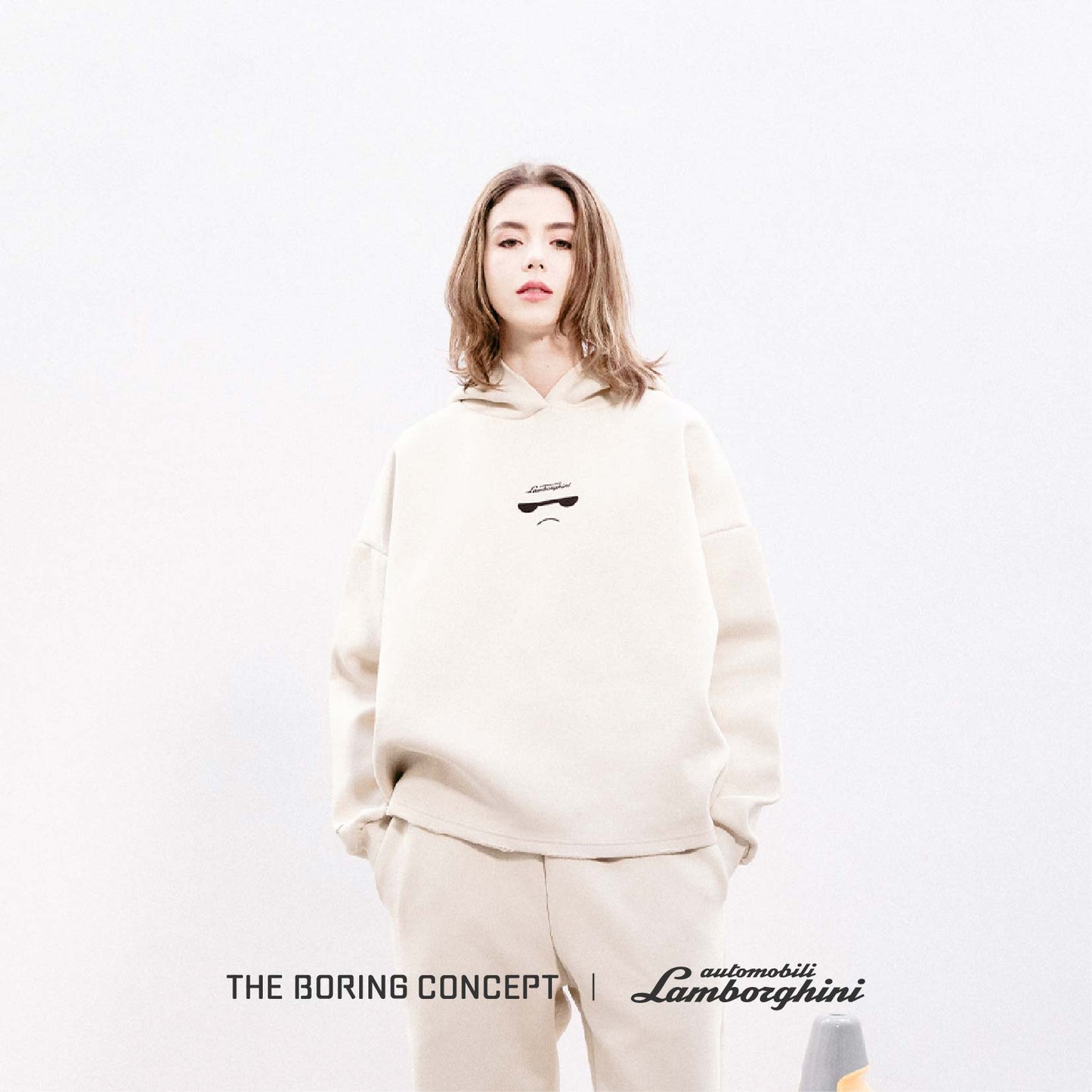 The Boring Concept TBC|Lamborghini  Boring white hoodie
