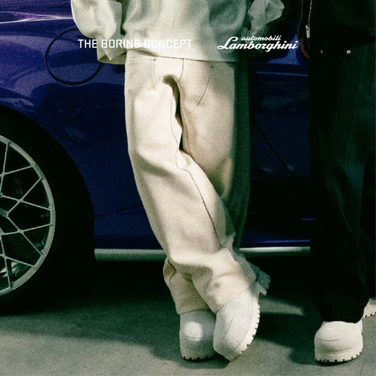 The Boring Concept  TBC|Lamborghini   Boring white work pants