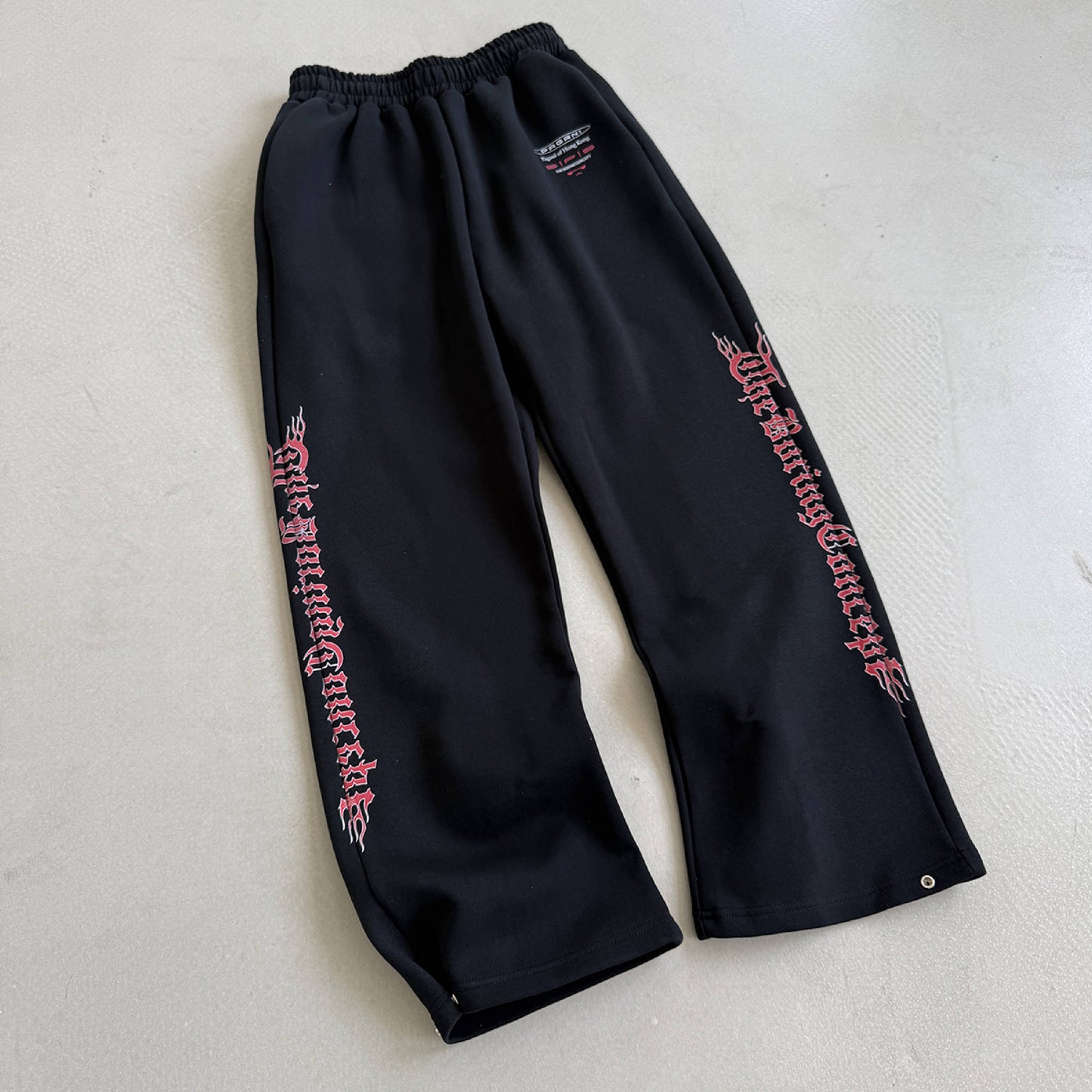 TBC×SPS PAGANI HONGKONG Black printed long pants
