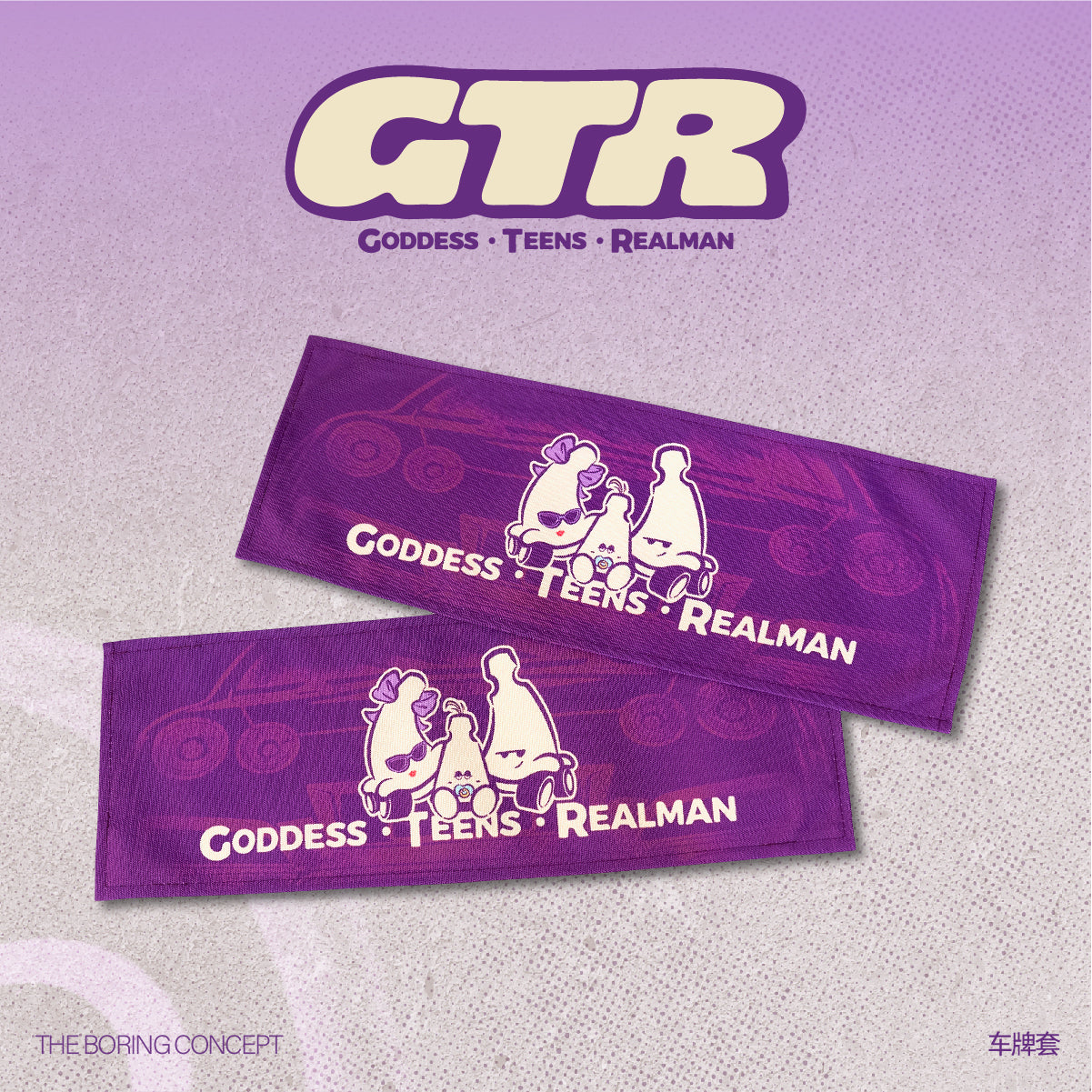 The boring GTR Fabric license plate cover&Pullback car