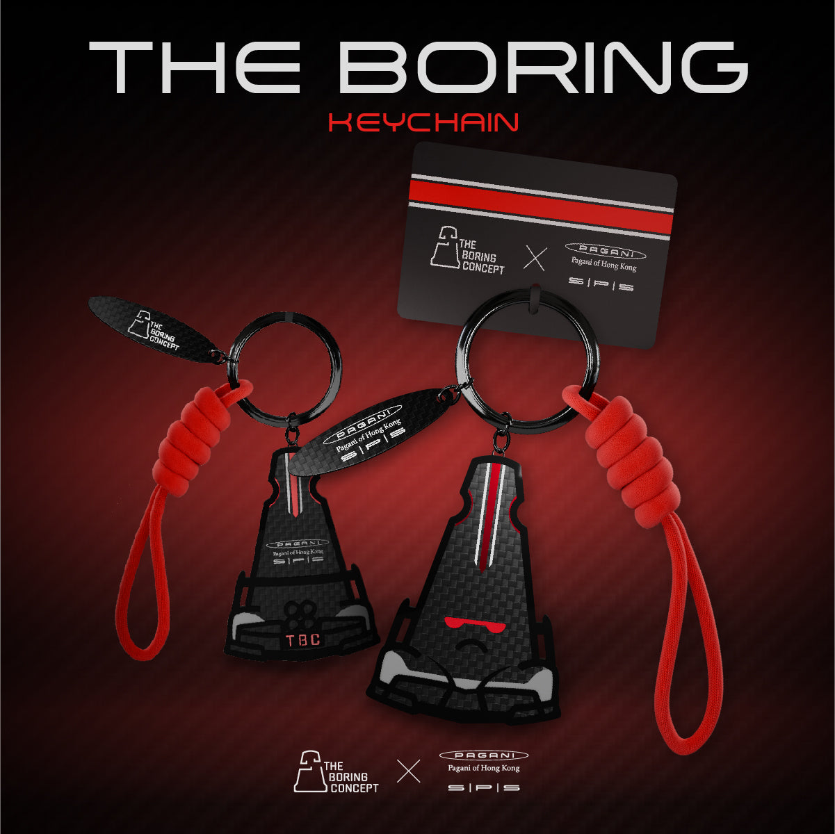 TBC×SPS PAGANI HONGKONG Carbon fiber keychain