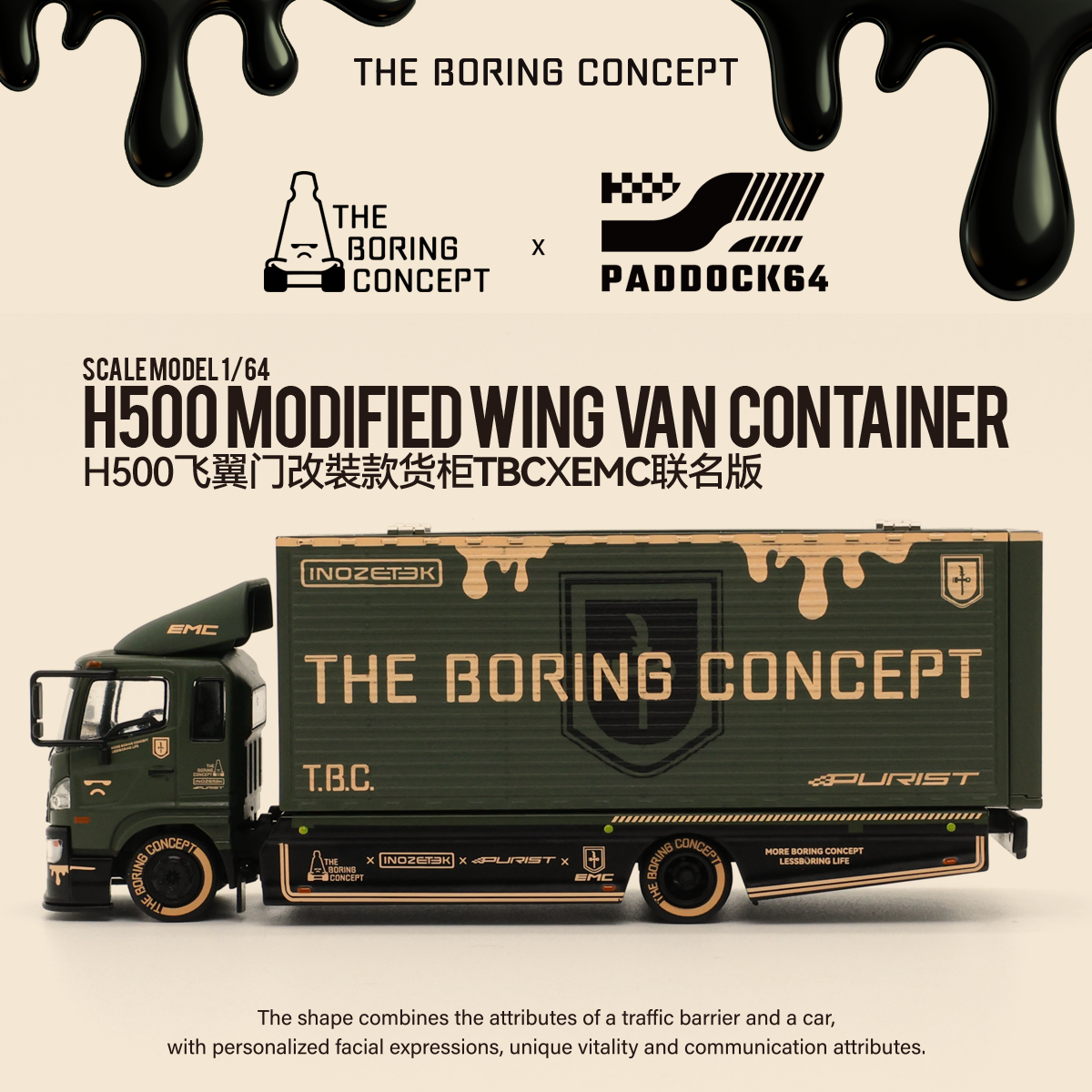 Empire Motor Club X The Boring Concept X INOZETEK X Purist Group - Paddock64 1/64 Container Trailer Model Car