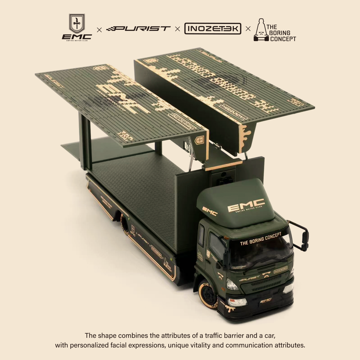 Empire Motor Club X The Boring Concept X INOZETEK X Purist Group - Paddock64 1/64 Container Trailer Model Car