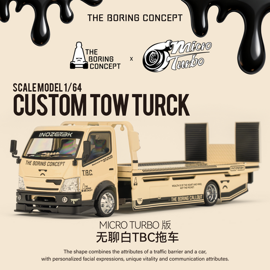 Pre-sale Full Payment: TBC X Micro Turbo 1:64 Flatbed Trailer Diecast Model Car - Boring White Livery