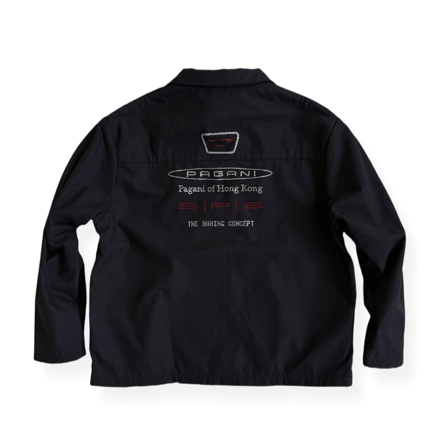 TBC×SPS PAGANI HONGKONG Black crystal-embellished jacket