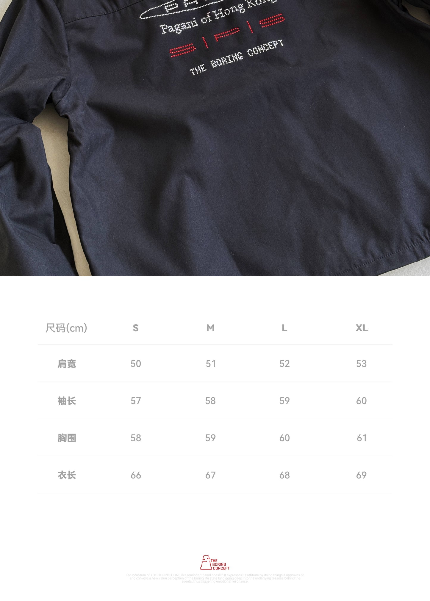 TBC×SPS PAGANI HONGKONG Black crystal-embellished jacket