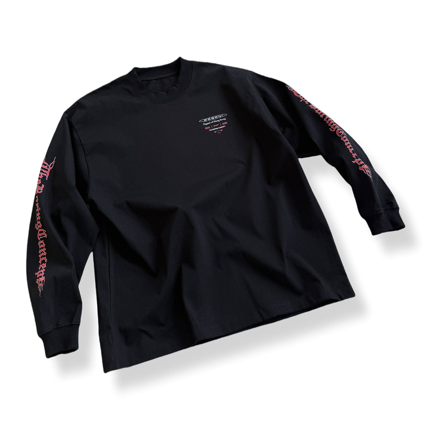 TBC×SPS PAGANI HONGKONG Black printed long-sleeve T-shirt