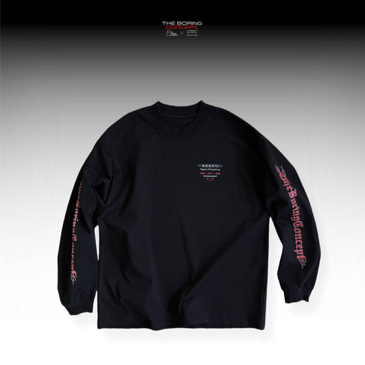 TBC×SPS PAGANI HONGKONG Black printed long-sleeve T-shirt