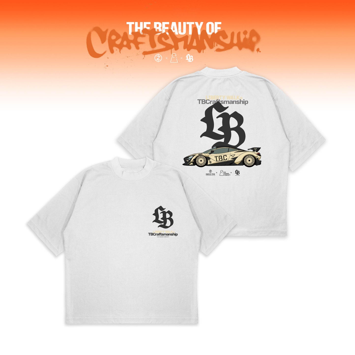 The Boring Concept Libertywalk  LBWK×inozetek×TBC  Black T-shirt Aventador GT EVO|White  T-shirt McLaren 720S