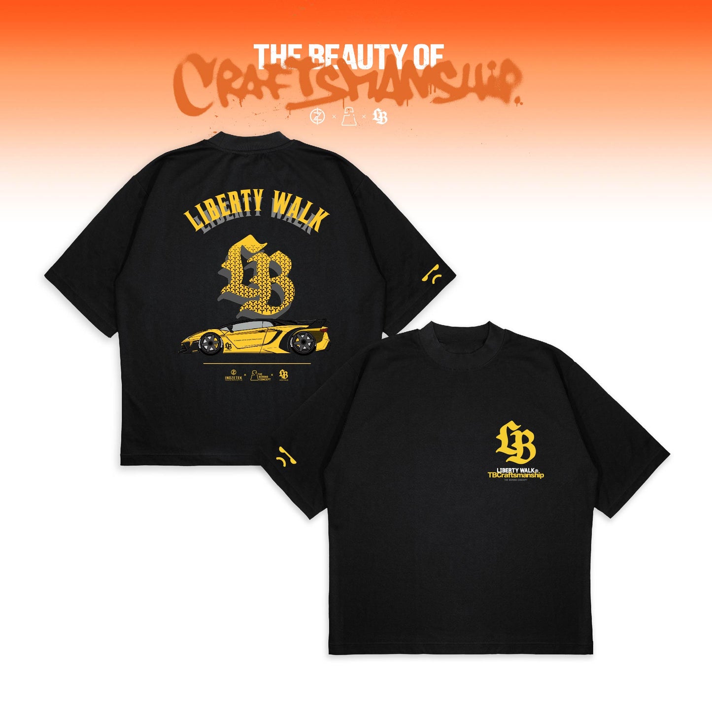 The Boring Concept Libertywalk  LBWK×inozetek×TBC  Black T-shirt Aventador GT EVO|White  T-shirt McLaren 720S