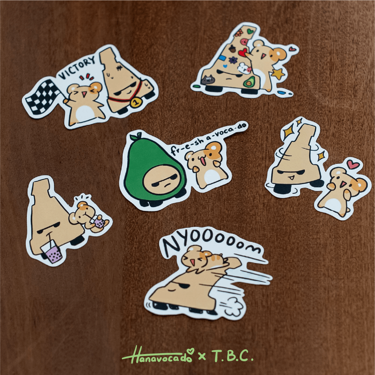 The Boring Concept - Hanavocado Keychain with Stickers