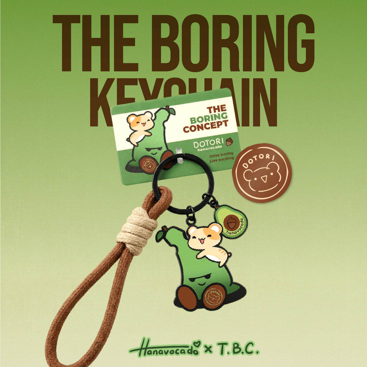 The Boring Concept - Hanavocado Keychain with Stickers