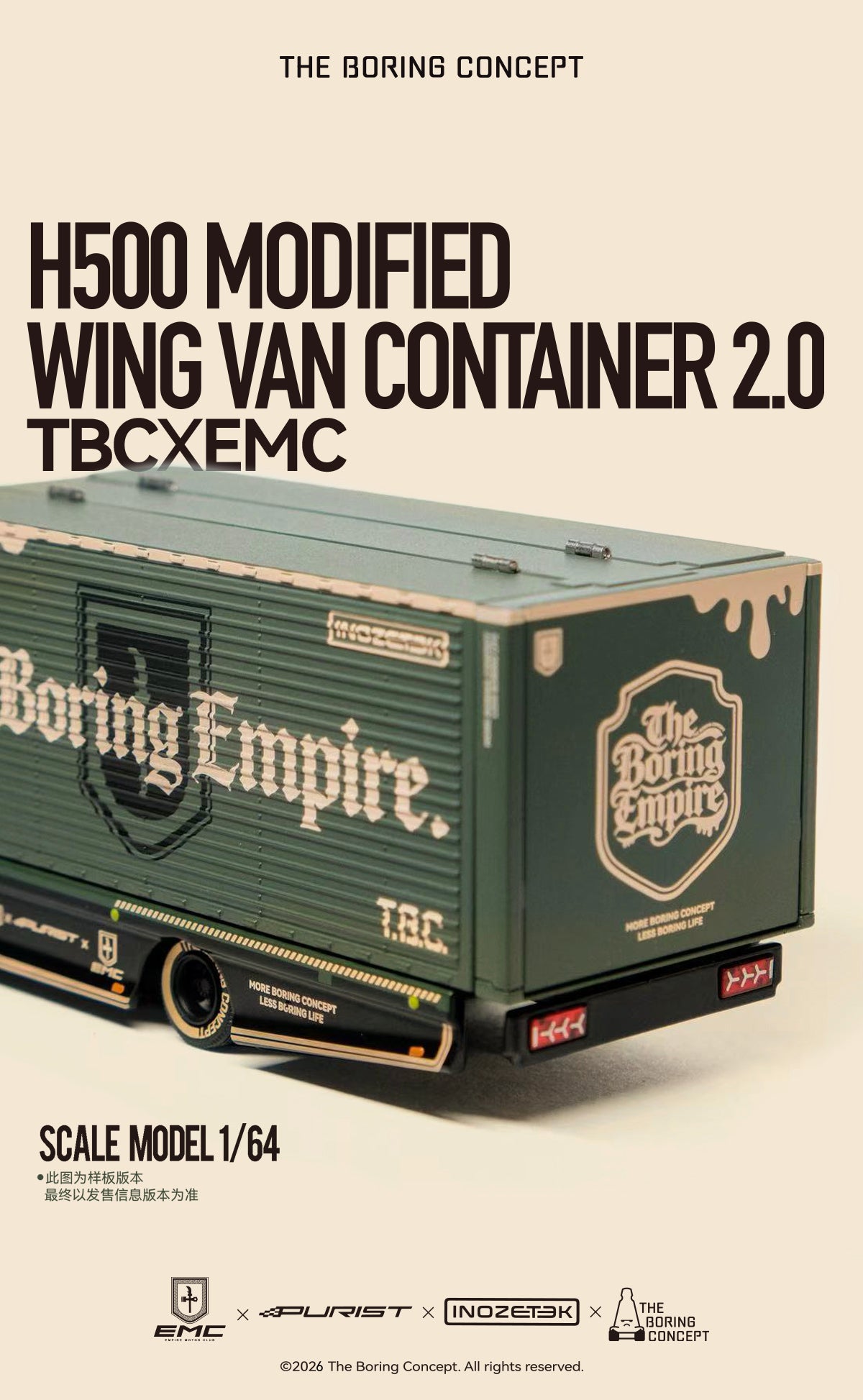 EMC 2.0 - Empire Motor Club X The Boring Concept X INOZETEK X Purist Group - Paddock64 1/64 Container Trailer Model Car