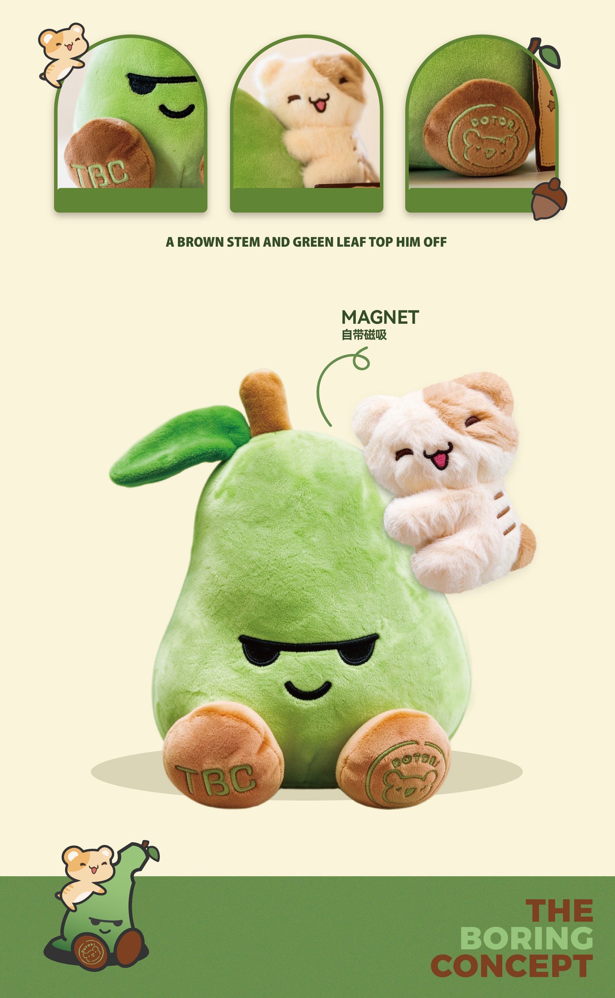 Hanavocado x TBC  Plush Doll | Dotori & The Boring